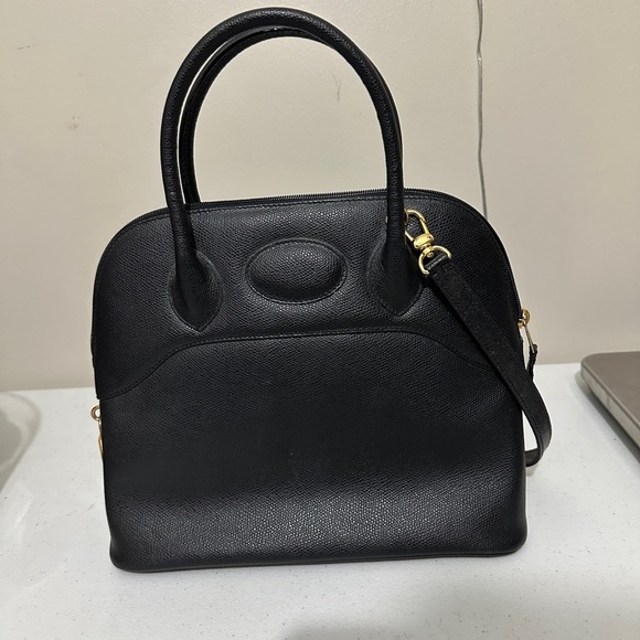 Stefano Bravo Ostritch Leather Italian Dome Bag Tote Medium Sized Crossbody - Picture 1 of 11